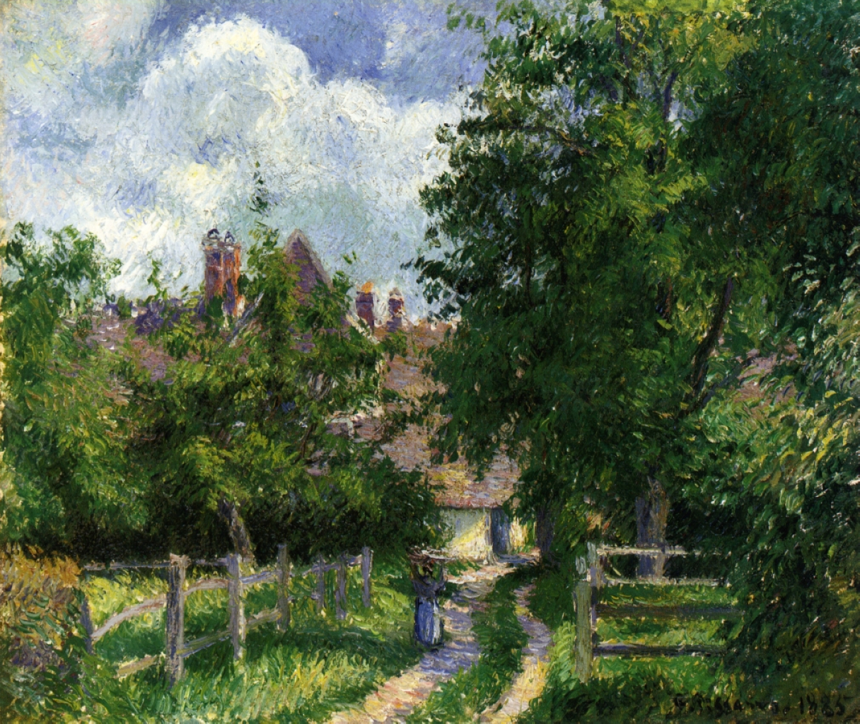 Neaufles Sant Martin, near Gisors (1885) - Camille Pissarro Tablo