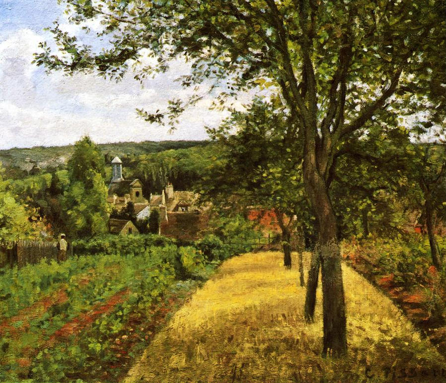 Orchards at Louveciennes (1872) – Camille Pissarro Tablo