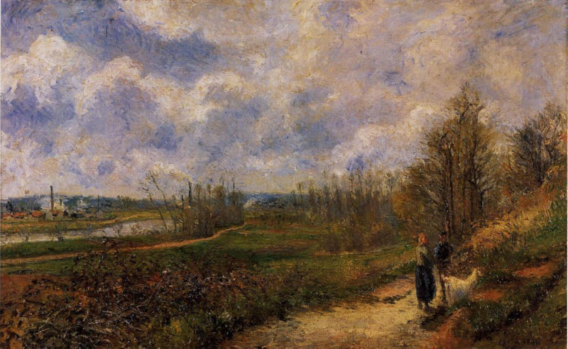 Path to Le Chou, Pontoise (1878) - Camille Pissarro Tablo