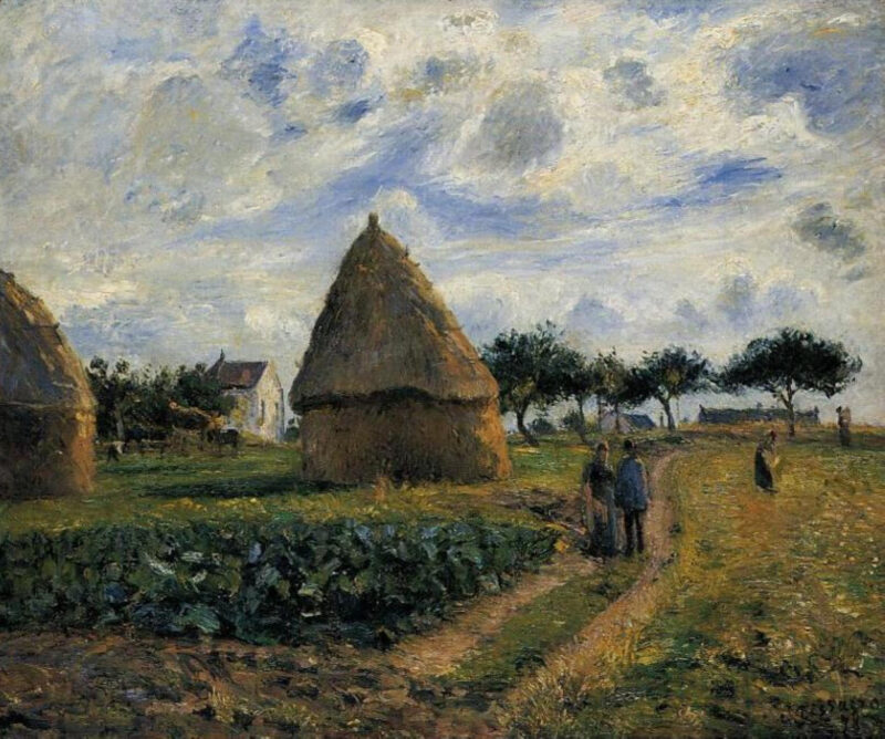 Peasants and Hay Stacks (1878) - Camille Pissarro Tablo