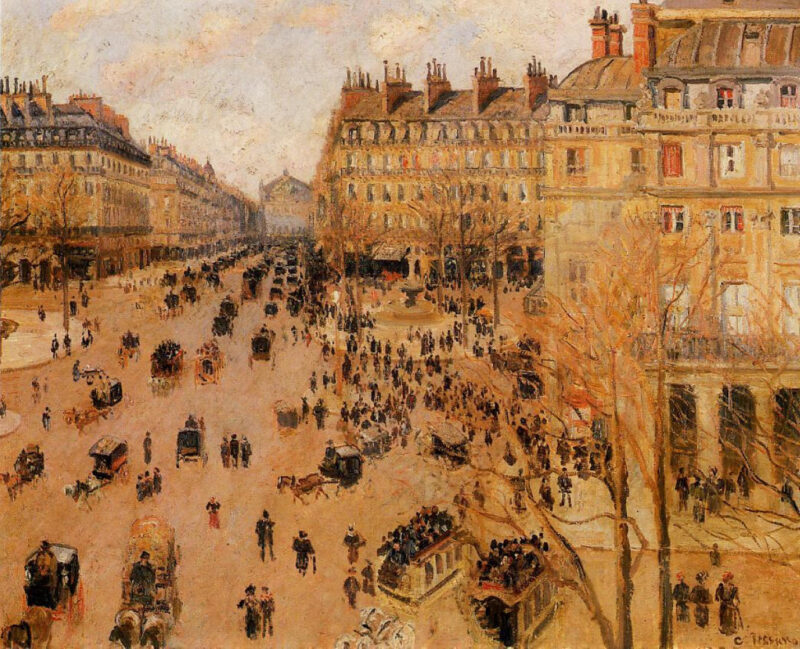 Place du Thretre Francais Sun Effect (1898) - Camille Pissarro Tablo