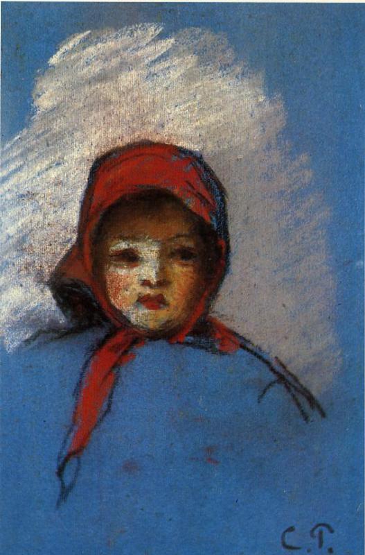 Portrait of Jeanne Rachel (Minette) (1872) - Camille Pissarro Tablo