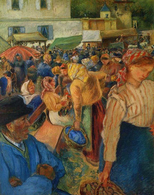 Poultry Market, Pontoise (1892) – Camille Pissarro Tablo