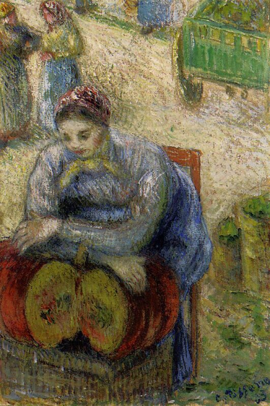 Pumpkin Merchant (1883) – Camille Pissarro Tablo