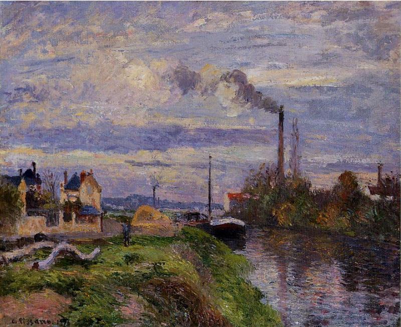 Quai du Pothuis, at Pontoise (1876) - Camille Pissarro Tablo