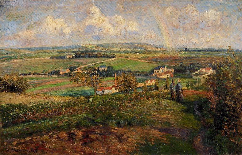Rainbow, Pontoise (1877) - Camille Pissarro Tablo