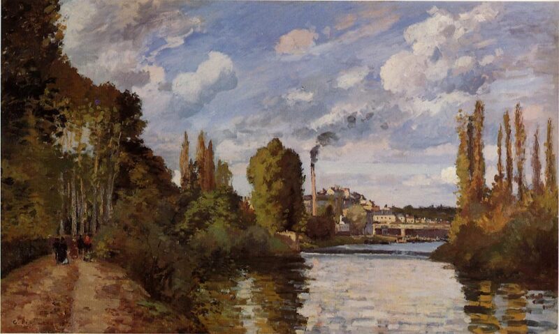 Riverbanks in Pontoise (1872) - Camille Pissarro Tablo