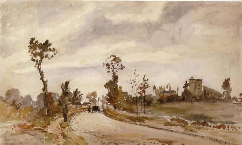 Road to Saint Germain, Louveciennes (1871) - Camille Pissarro Tablo