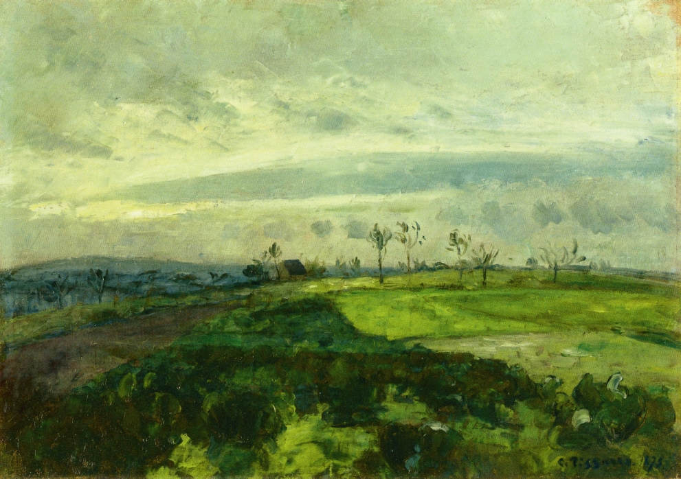 Rolling Landscape in Winter (1875) - Camille Pissarro Tablo