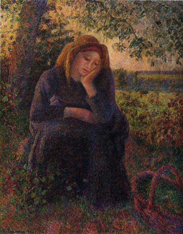 Seated Peasant (1892) - Camille Pissarro Tablo
