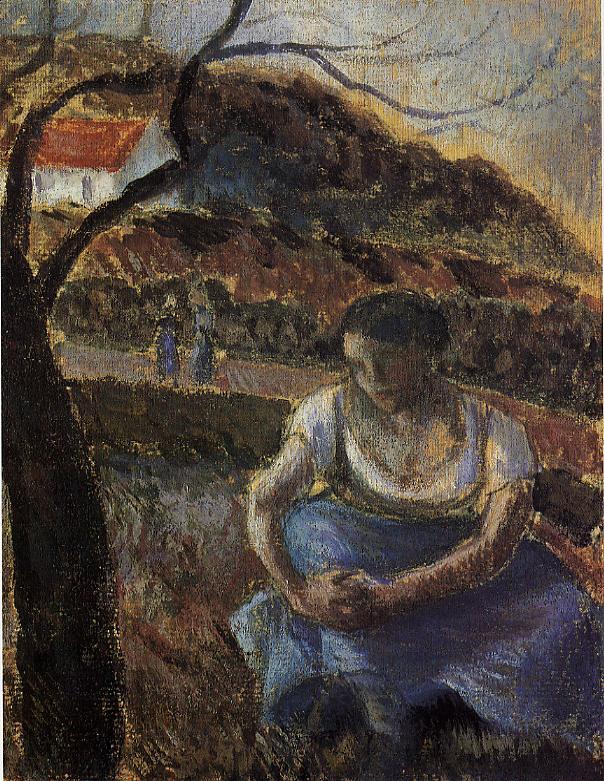 Seated Peasant Woman (1880) - Camille Pissarro Tablo