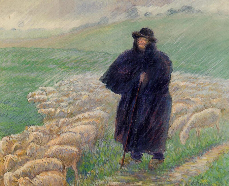 Shepherd in a Downpour (1889) - Camille Pissarro Tablo