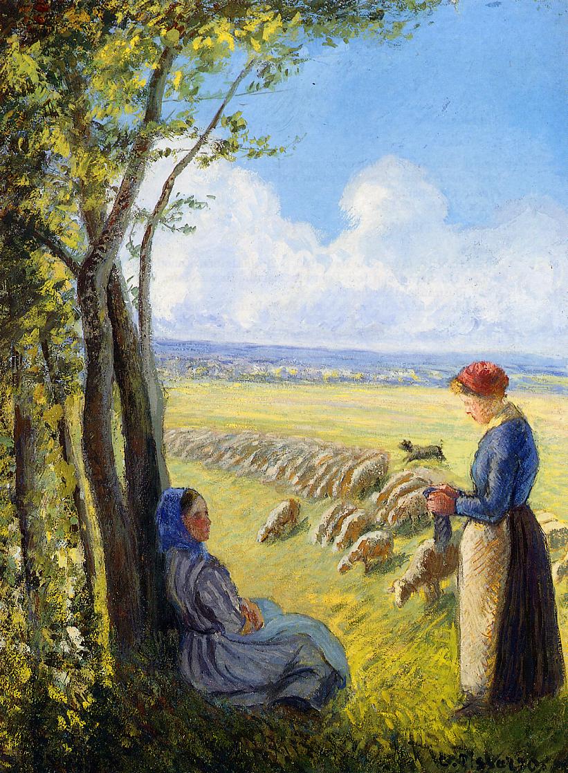 Shepherdesses (1887) - Camille Pissarro Tablo