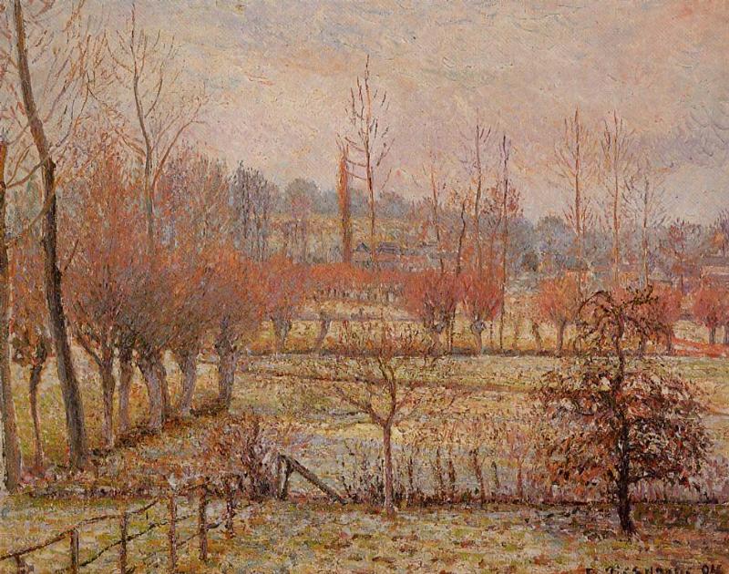 Snow Effect at Eragny (1894) – Camille Pissarro Tablo