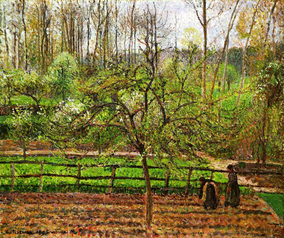 Spring, Gray Weather, Eragny (1895) - Camille Pissarro Tablo