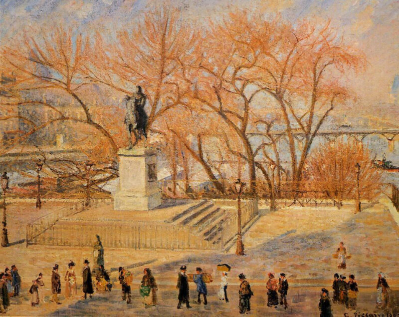Square du Vert Galant, Sunny Morning (1902) - Camille Pissarro Tablo