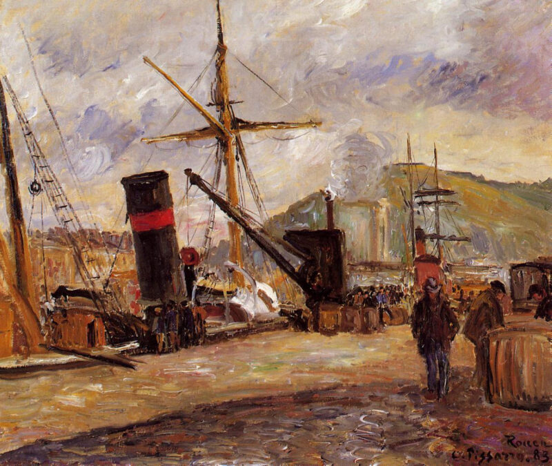 Steamboats (1883) - Camille Pissarro Tablo