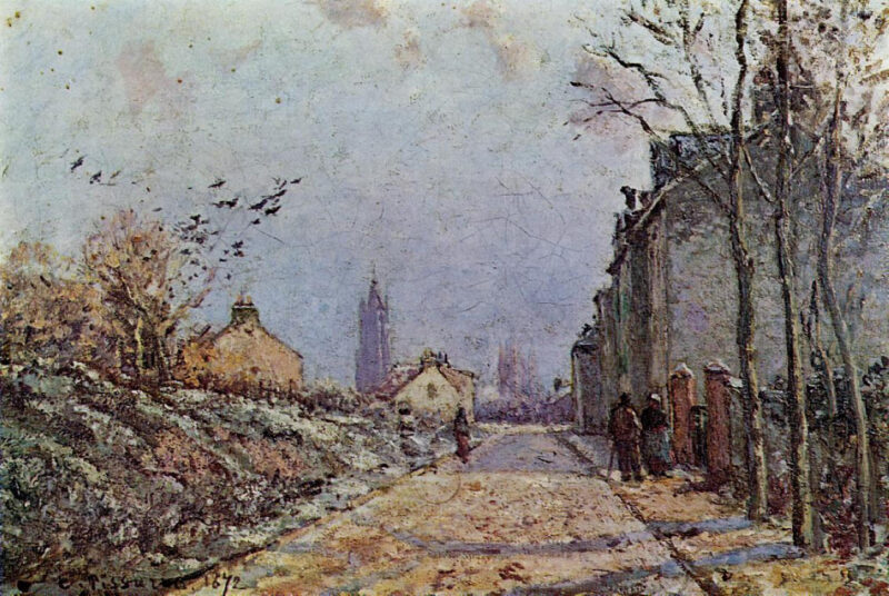 Street Snow Effect (1872) - Camille Pissarro Tablo