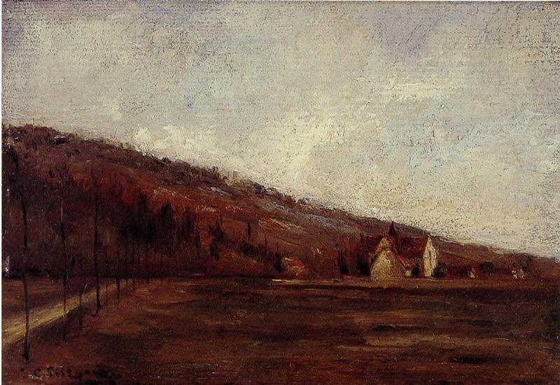Study for The Banks of Marne in Winter (1866) - Camille Pissarro Tablo