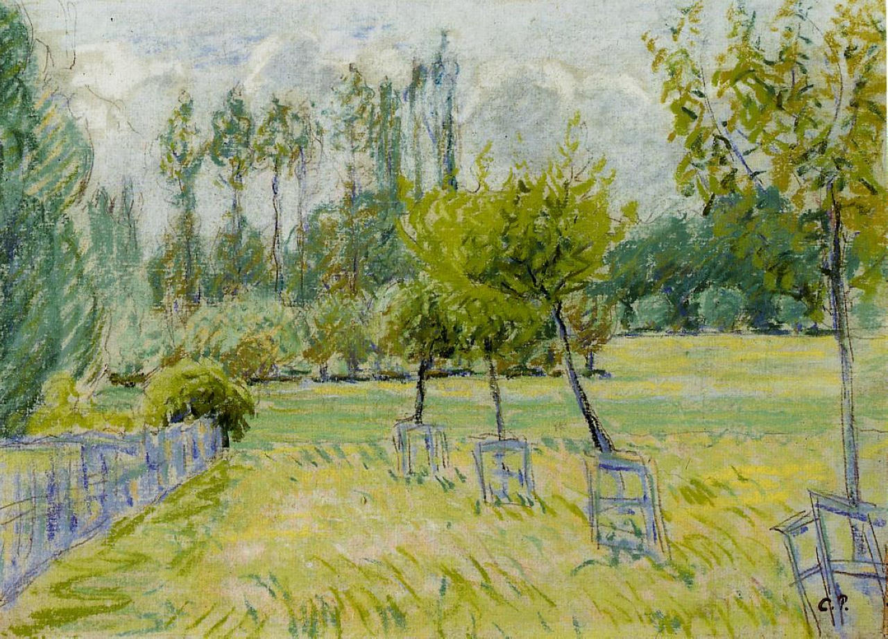 Study of Apple Trees at Eragny (1892) - Camille Pissarro Tablo