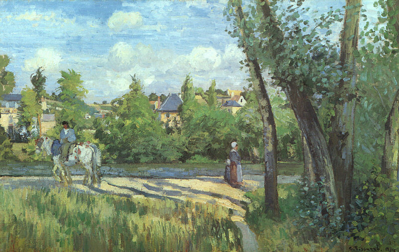 Sunlight on the Road Pontoise (1874) – Camille Pissarro Tablo
