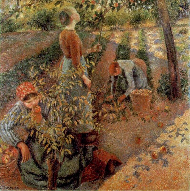 The Apple Pickers (1886) - Camille Pissarro Tablo