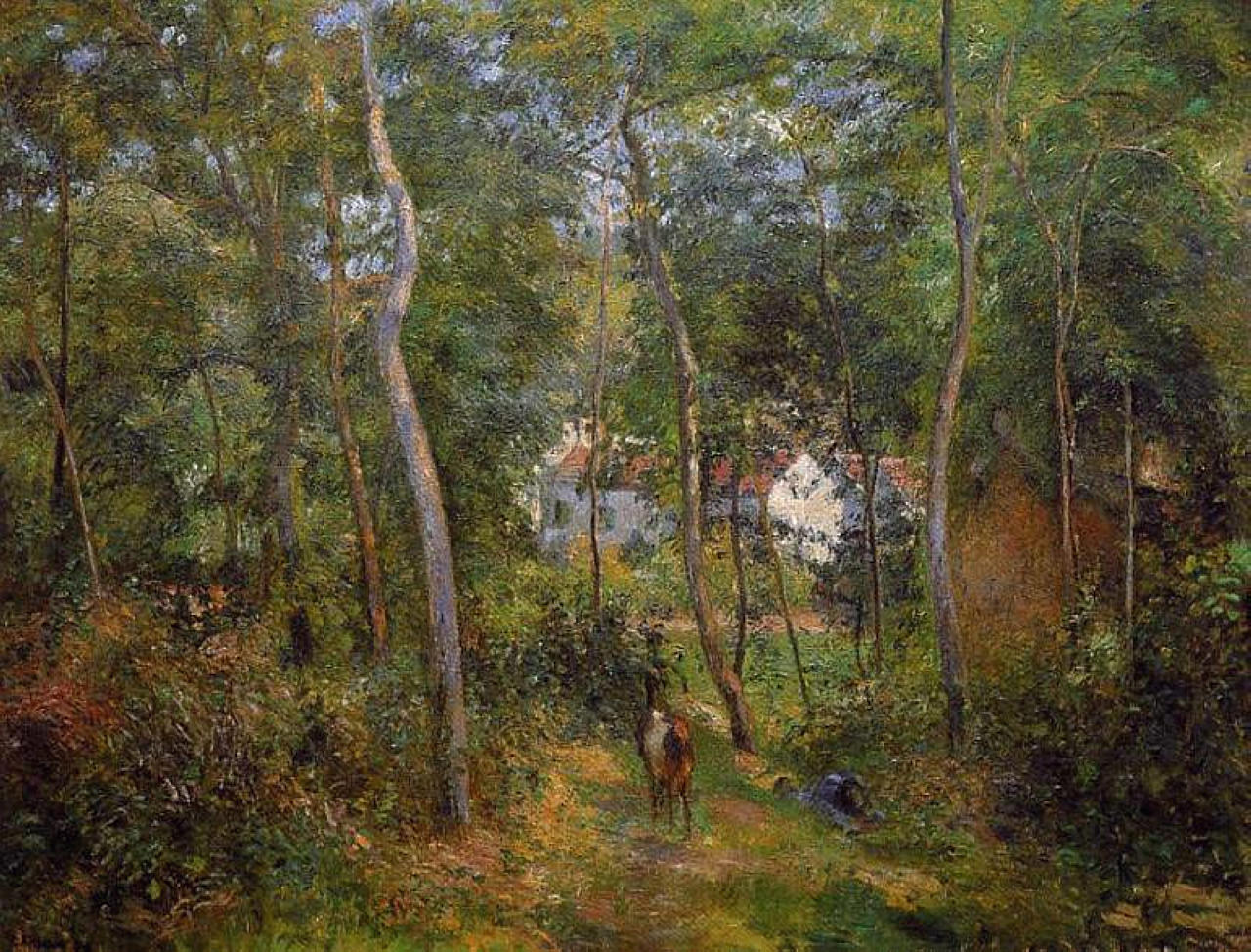 The Backwoods of l'Hermitage, Pontoise (1879) - Camille Pissarro Tablo