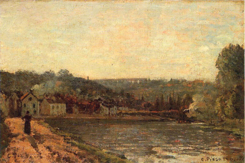 The Banks of the Seine at Bougival (1871) - Camille Pissarro Tablo