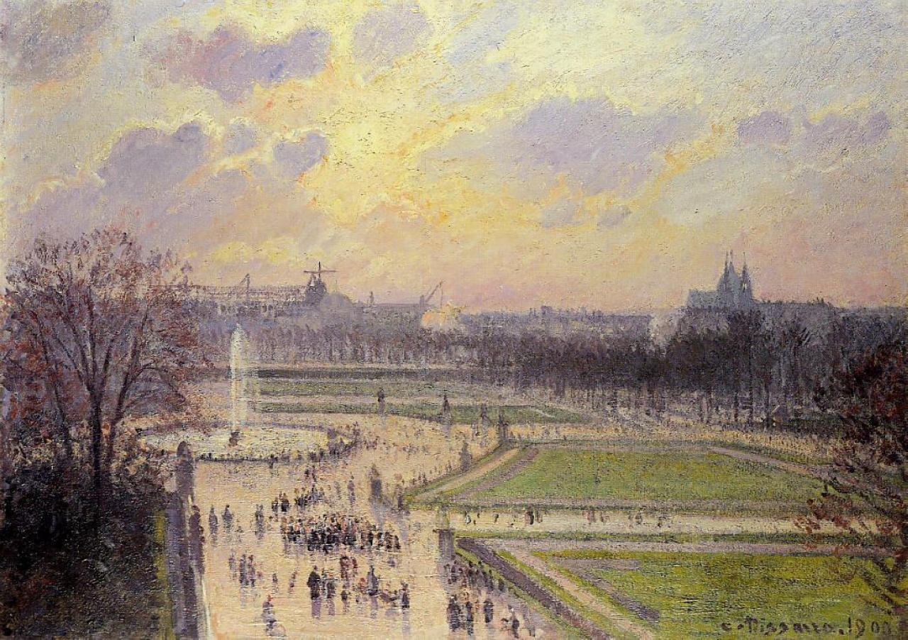 The Bassin des Tuileries, Afternoon (1900) - Camille Pissarro Tablo