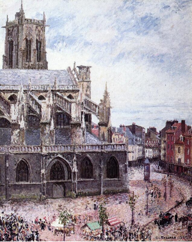 The Church of Saint Jacues, Dieppe, Rainy Weather (1901) - Camille Pissarro Tablo
