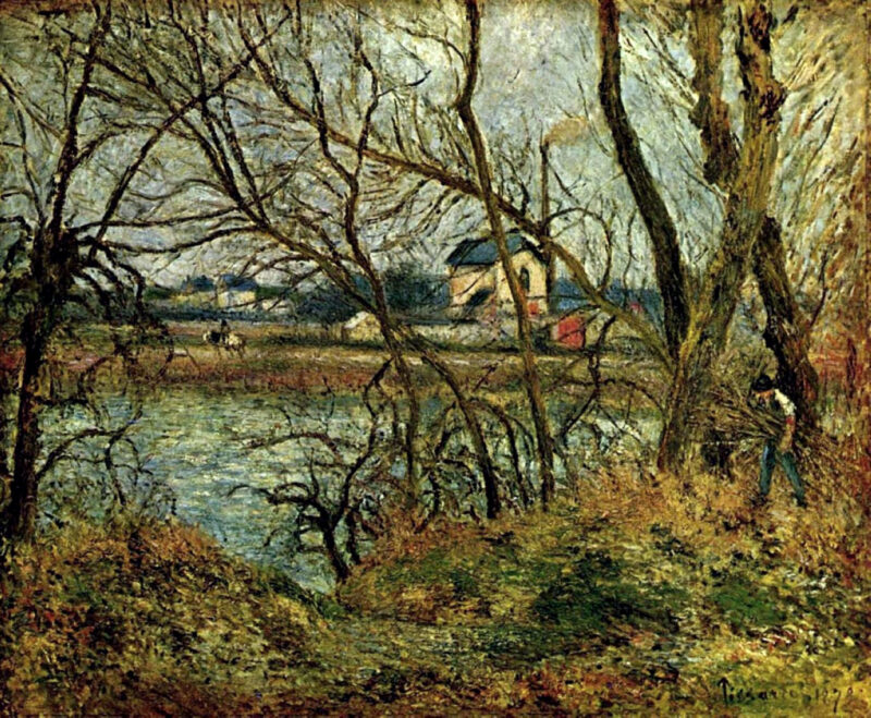 The Climbing Path, l'Hermitage (1878) - Camille Pissarro Tablo