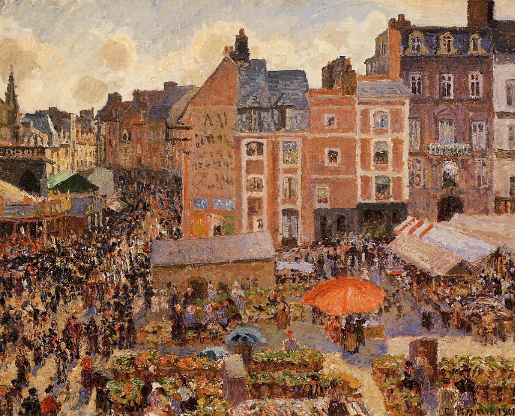 The Fair, Dieppe Sunny Afternoon (1901) - Camille Pissarro Tablo