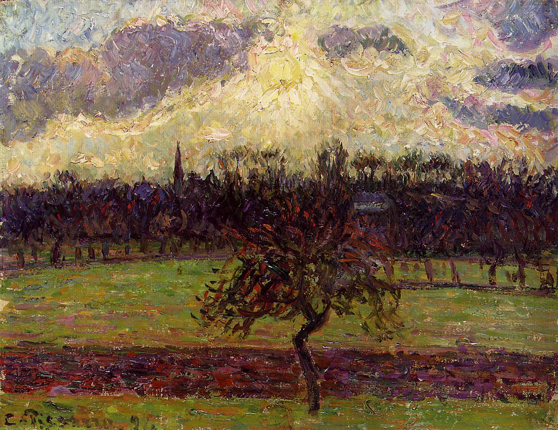 The Fields of Eragny, the Apple Tree (1894) - Camille Pissarro Tablo