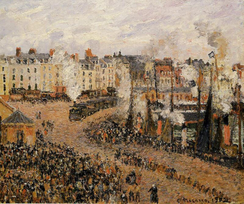 The Fishmarket, Dieppe (1902) - Camille Pissarro Tablo