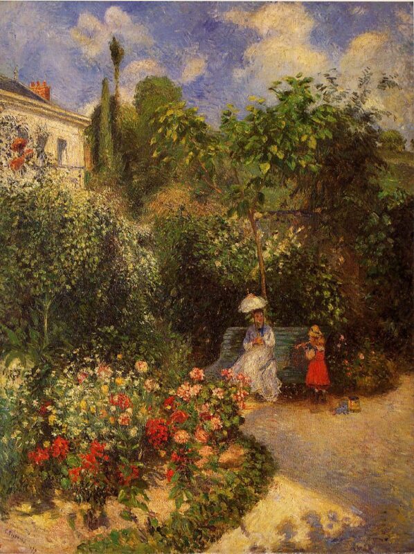 The Garden at Pontoise (1877) - Camille Pissarro Tablo
