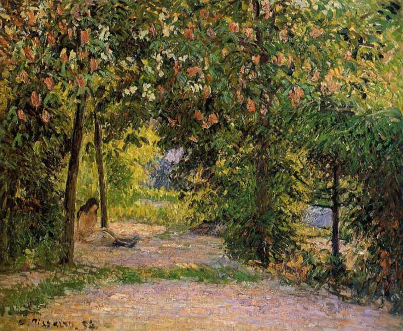 The Garden in Spring, Eragny (1894) - Camille Pissarro Tablo
