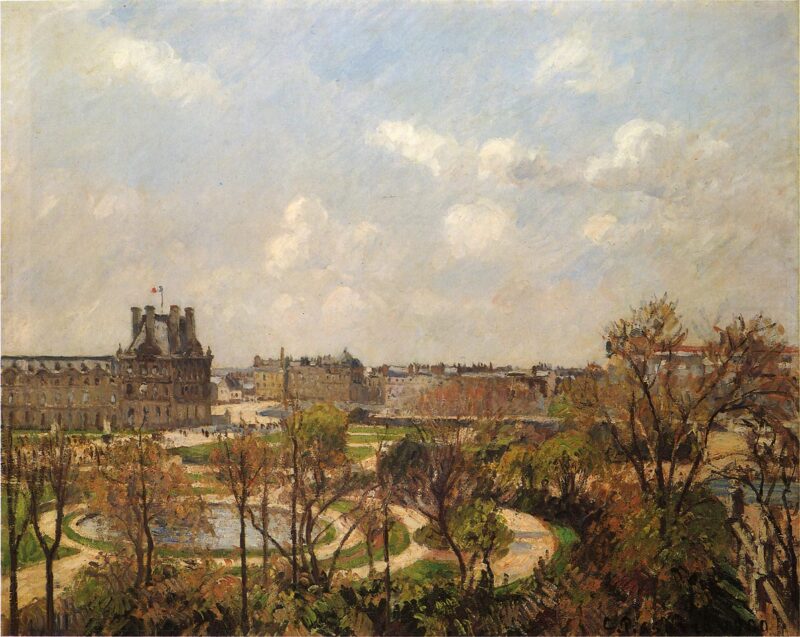The Garden of the Tuileries, Morning, Spring (1900) - Camille Pissarro Tablo