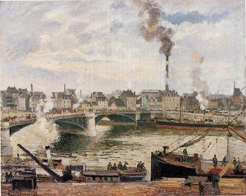 The Great Bridge, Rouen (1896) - Camille Pissarro Tablo