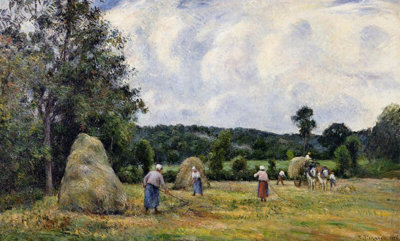 The Harvest at Montfoucault 2 (1876) - Camille Pissarro Tablo