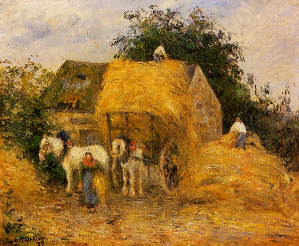 The Hay Wagon, Montfoucault (1879) – Camille Pissarro Tablo
