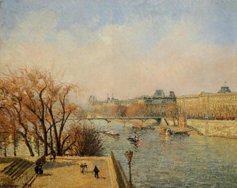 The Louvre, Morning, Sun (1901) - Camille Pissarro Tablo