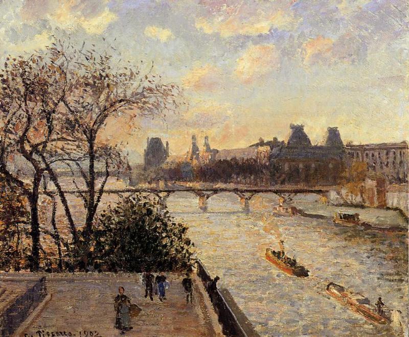 The Louvre and the Seine from the Pont Neuf (1902) - Camille Pissarro Tablo