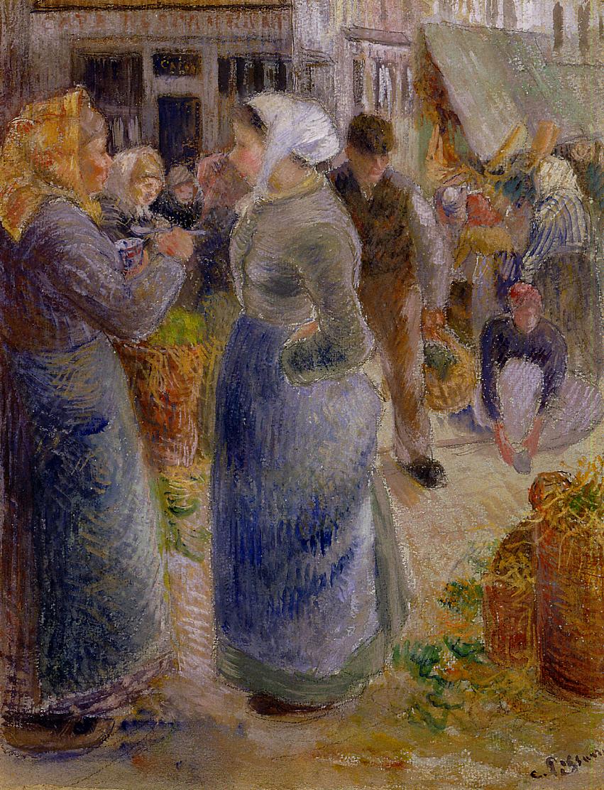 The Market (1883) - Camille Pissarro Tablo