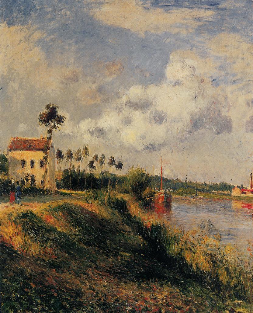 The Path from Halage, Pontoise (1879) - Camille Pissarro Tablo