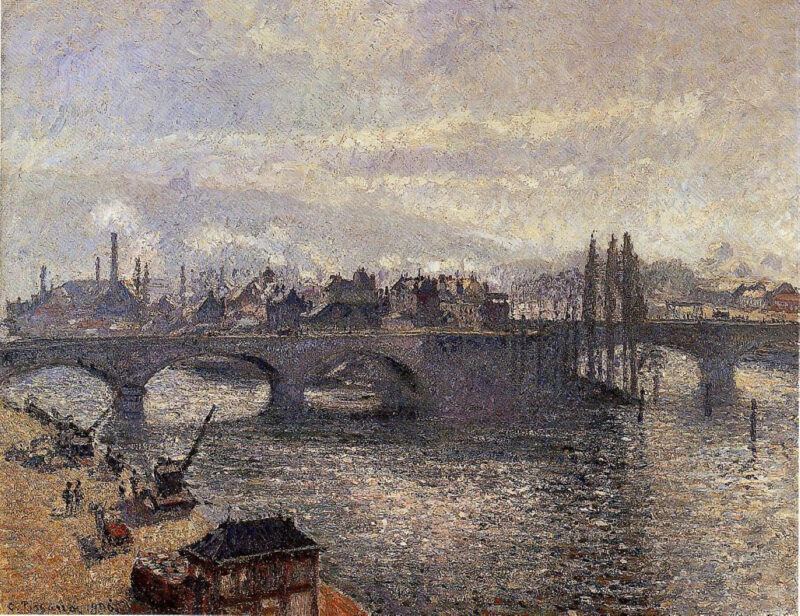 The Pont Corneille, Rouen, Morning Effect (1896) - Camille Pissarro Tablo