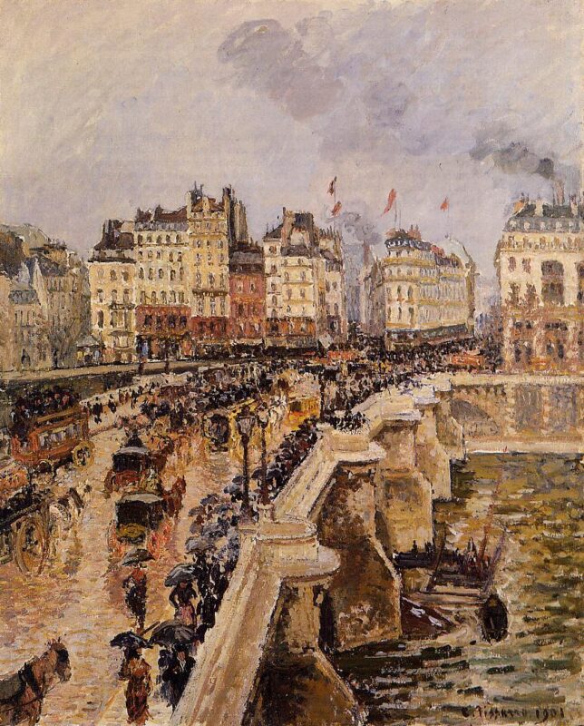 The Pont Neuf, Rainy Afternoon (1901) - Camille Pissarro Tablo