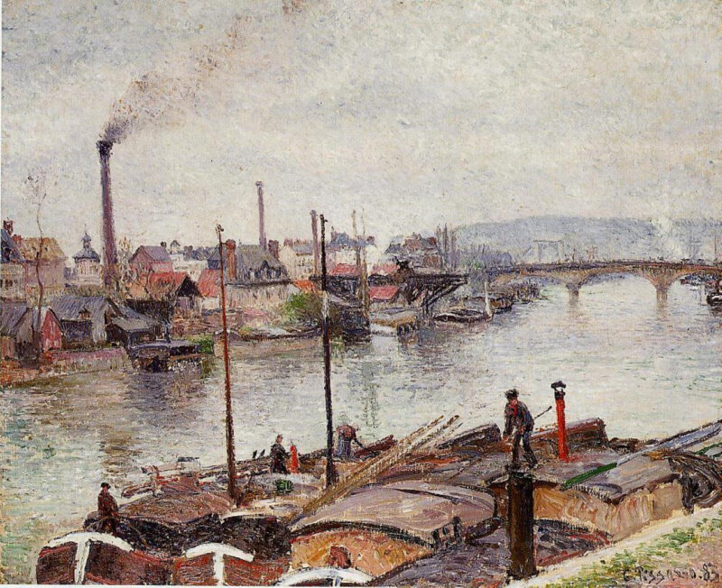 The Port of Rouen 2 (1883) - Camille Pissarro Tablo