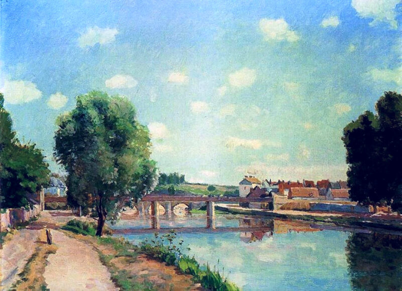 The Railway Bridge, Pontoise - Camille Pissarro Tablo