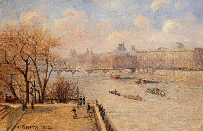 The Raised Terrace of the Pont Neuf (1902) - Camille Pissarro Tablo