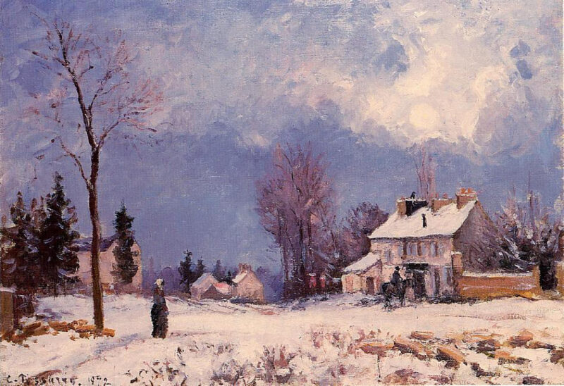 The Road from Versalles to Saint Germain at Louveciennes (1872) - Camille Pissarro Tablo